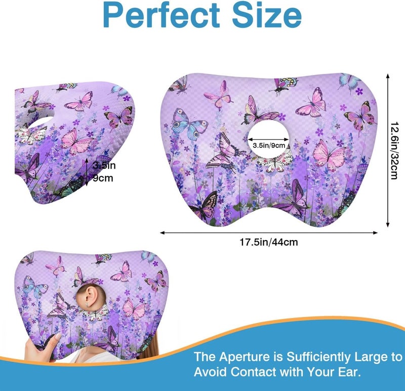 BVOKQUC Ear Piercing Pillow for Side Sleepers Pillows with Holes for Ear Pain,Donut Pillow for Ear Side Sleeping Pillow for Adults CNH Ear Pain Relief Pressure Sores Ear Pillow with Hole in Center - Image 3